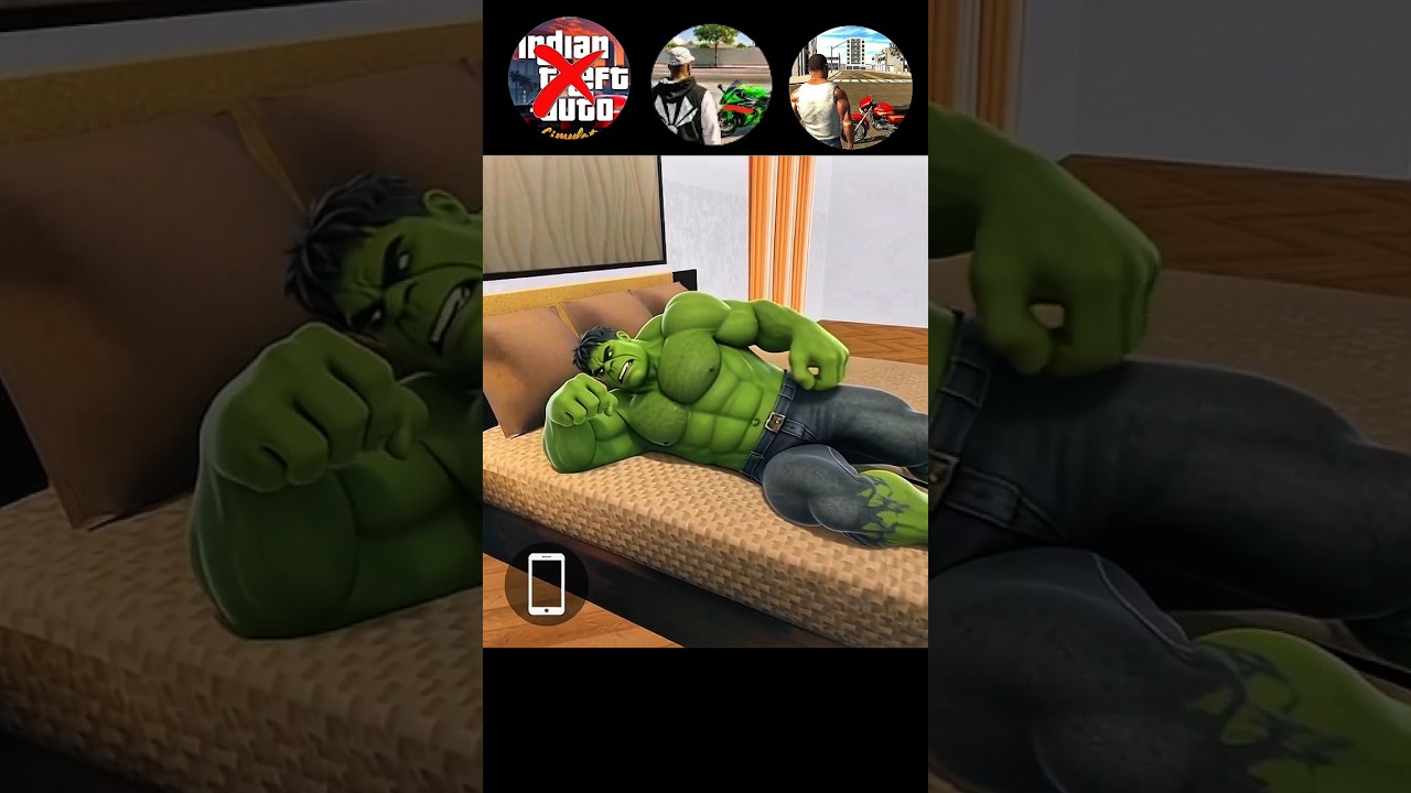 Giant Hulk sleep challenge In Indian Bike Driving 3d vs ITAS vs Indian Gt5 