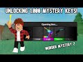 UNBOXING 1,000 MYSTERY KEYS! (Murder Mystery 2) I GOT A LOT OF GODLIES!!!