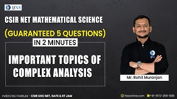 FIVE MOST IMPORTANT TOPICS FROM COMPLEX ANALYSIS