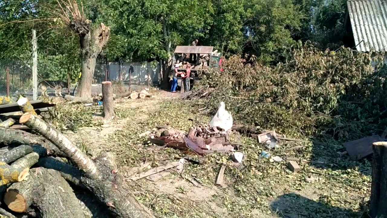 Расчистка участка под строительство 5. Погрузка дров. - YouTube