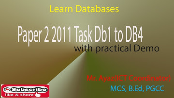 ICT IGCSE Paper 2 2011 Database Activity DB1 to Db4