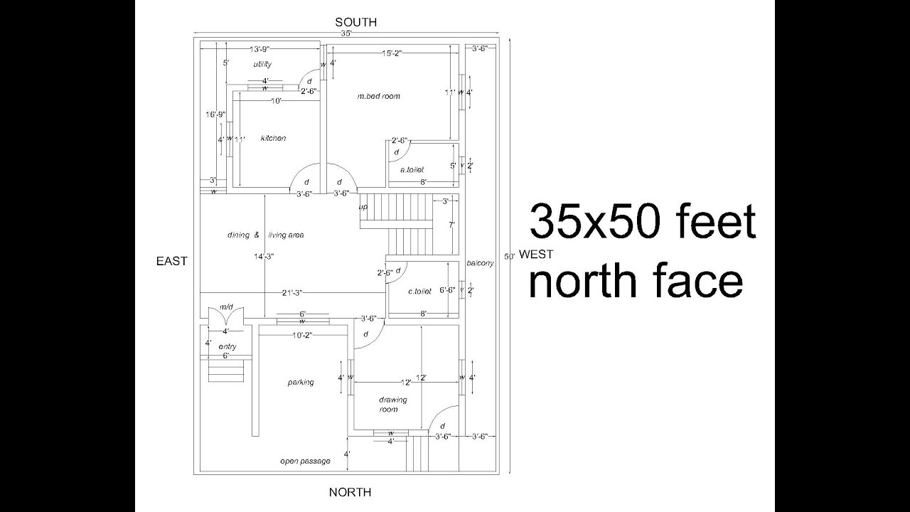 13 50 House Plan North Facing
