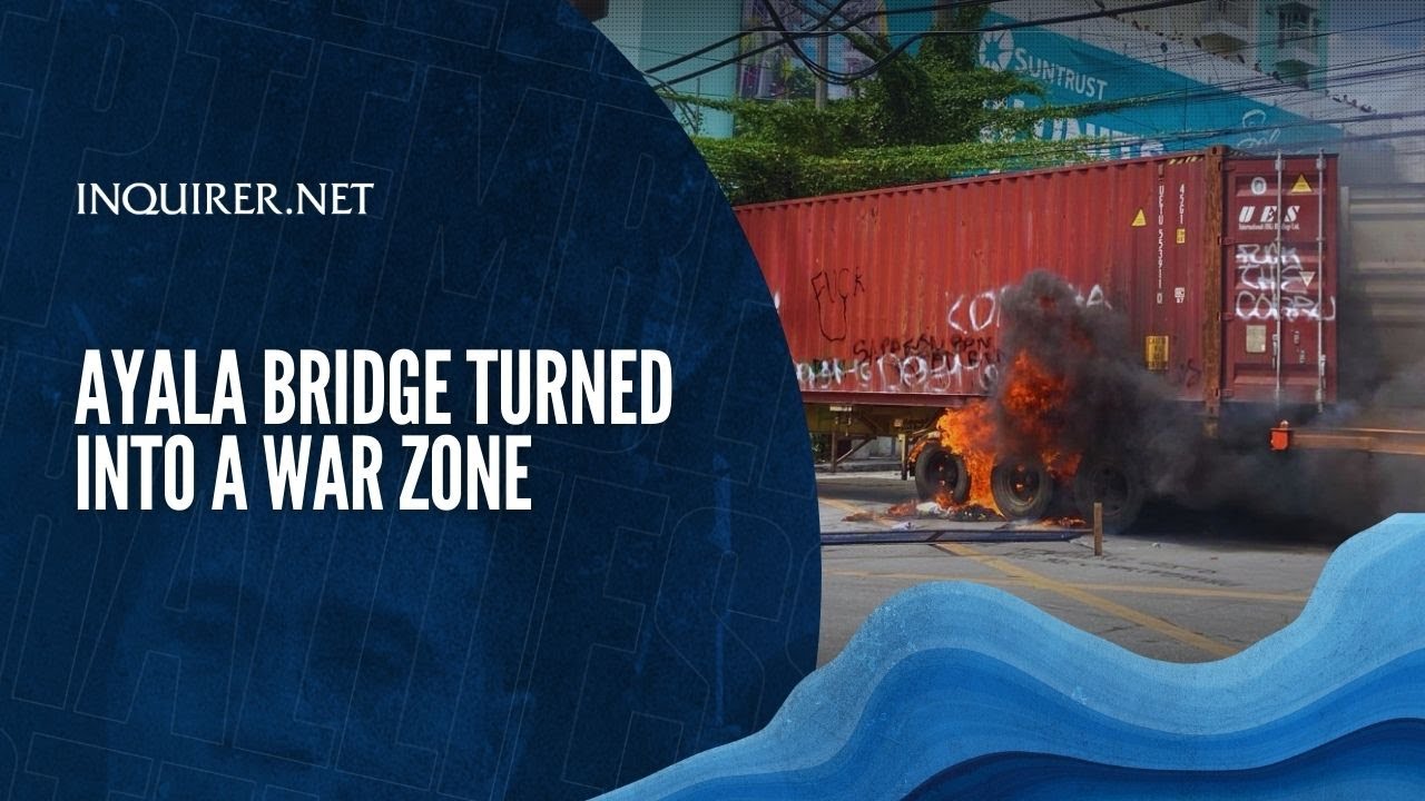 Ayala bridge turned into a war zone