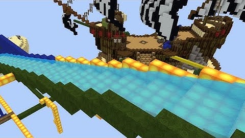 Build a long swimming pool in Bedwars （blockman go）