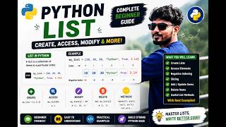 Python Lists Explained  | Create, Access, Modify, Delete & Slicing in Python | pythonkashi