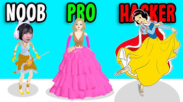 NOOB vs PRO vs HACKER In Princess Run 3D!? (ALL LEVELS!)