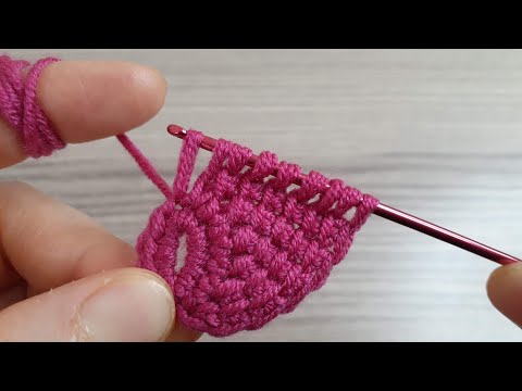 Super Tunisian Crochet Knitting / Çok kolay Tunus işi örgü modeli / Yaprak örgü yapımı