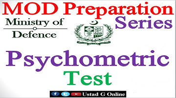 MOD Psychometric Test Preparation | MOD 2021 Psychometric Test |  Ministry of Defense Jobs 2021 |