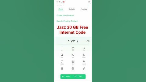 #jazz 30 GB Free internet Code