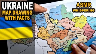 ASMR | Tracing UKRAINE map outline and regions contour with facts and secrets | Soft spoken  ASMR screenshot 1