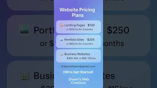 Pricing Plans For Web Creation