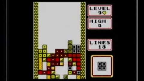 Gameboy Tetris B-type Level 19 (Heart 9) Height 4 Clear