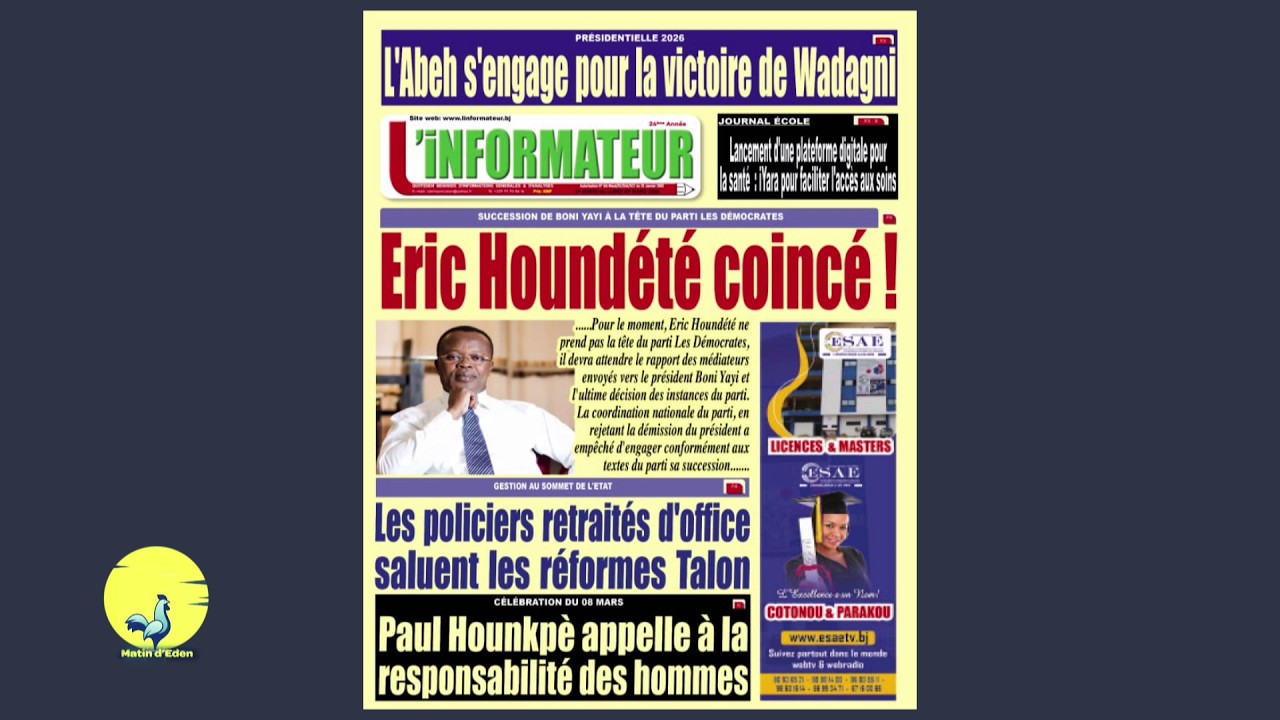 Analyse du 09 Mars 2026 sur Matin d'Eden