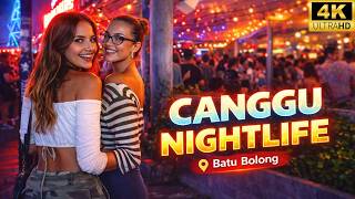 Canggu Bali Nightlife Walking Tour 🇮🇩 | Batu Bolong Street Night Walk (4k)