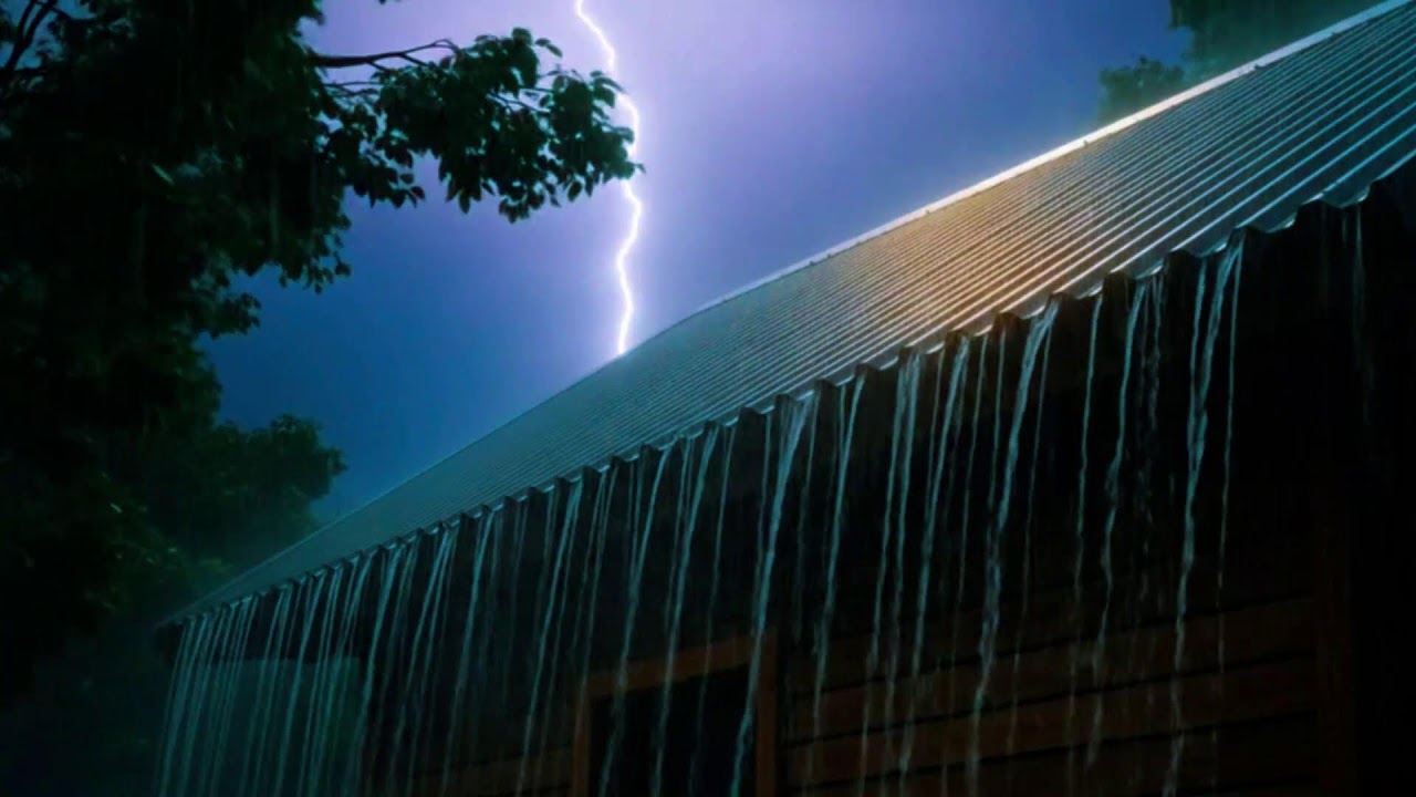 Heavy Rainstorm on Metal Roof at Midnight 🌧️ Fall Asleep Fast • Insomnia Relief Rain Sounds