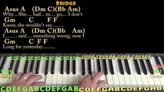 Yesterday (The Beatles) Piano Cover Lesson with Chords/Lyrics chords