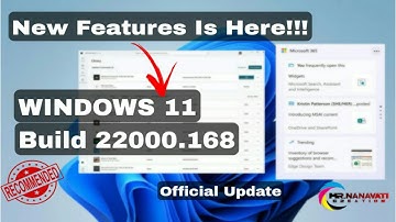 Windows 11 New Update|Build|22000.168|KB5005191|Add New Widgets,Library UI Change & More