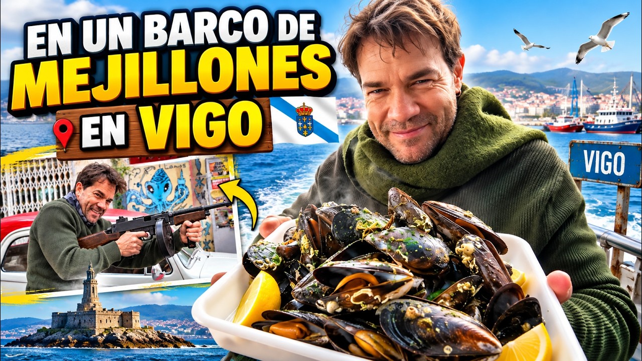 COMEMOS MEJILLONES EN UN BARCO EN VIGO 🇪🇸 | GIRA ESPAÑA #1