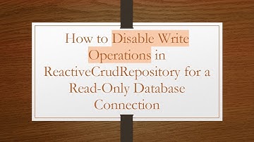 How to Disable Write Operations in ReactiveCrudRepository for a Read-Only Database Connection