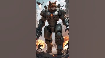 Giant robot cat🙀 #cat #ai #shorts