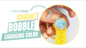 How to Crochet a Bobble Stitch changing color (BO) - Beginner