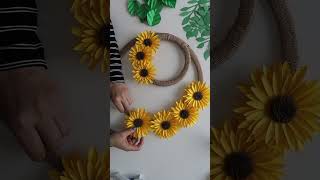 Sunflower Wall Hanging #papersunflower #wallhanging #shorts