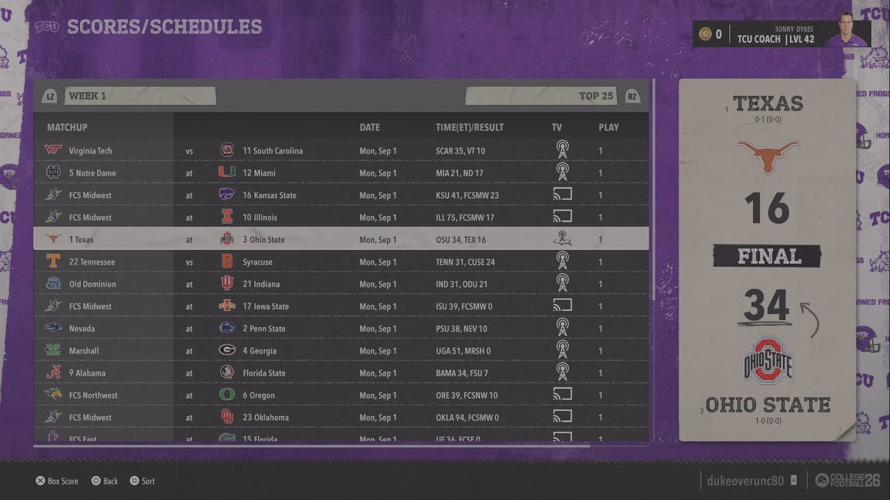 2025 Week 1 Recap/Week 2 Preview