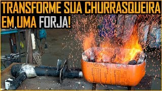 Como Fazer uma Forja de Facas com uma Churrasqueira, um Amortecedor e um Secador de Cabelos