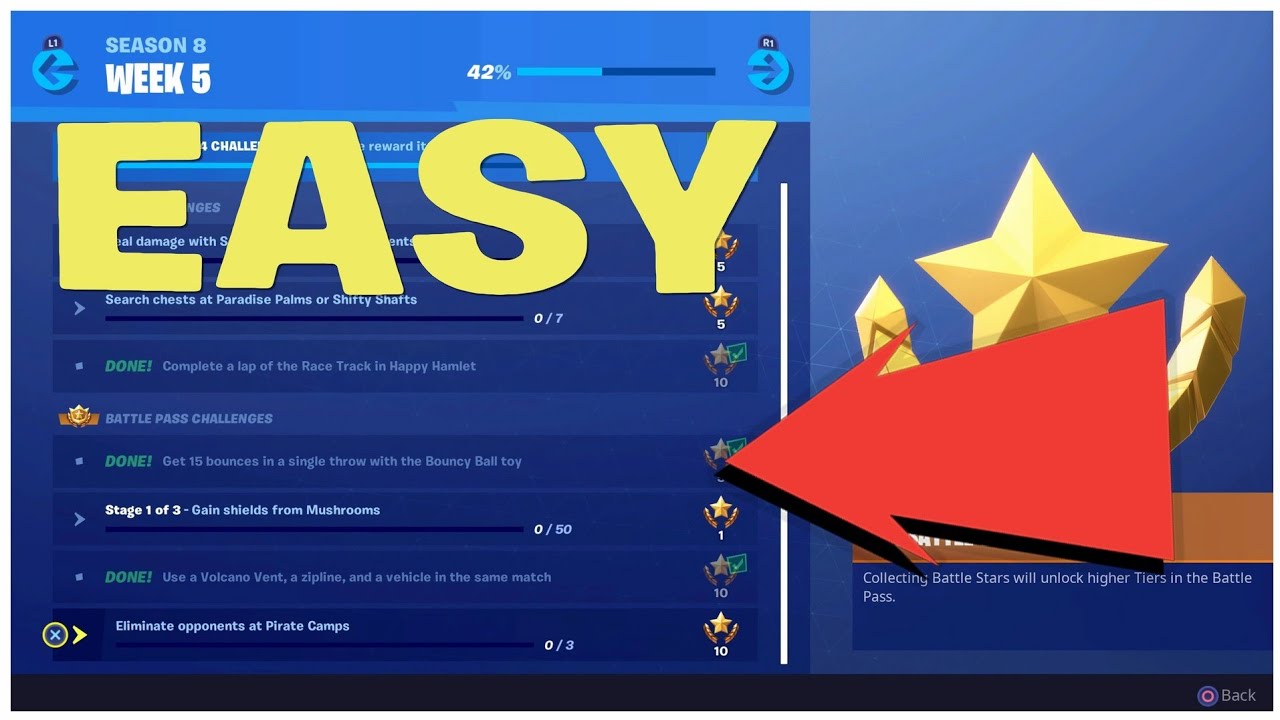 Get 15 Bounces in a Single Throw With The Bouncy Toy | Fortnite Week 5 Challenge