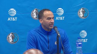 Mavs GM Nico Harrison speaks to media for his 2022-2023 end-of-season interview