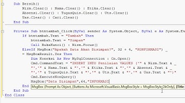 Prosedur Simpan Dan Hapus Data Pada VBNET (Database MySQL)