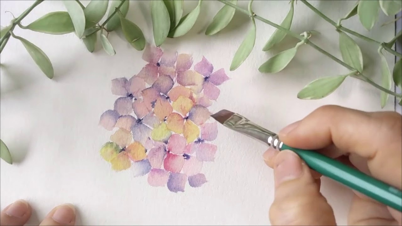 Purple Hydrangeas with Angle Brush
