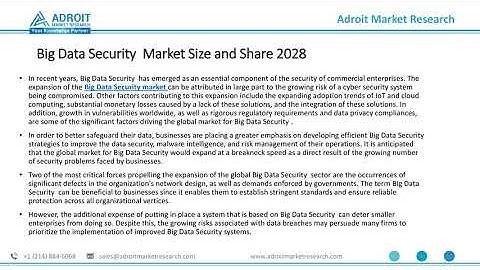 Big Data Security Market Strategies, Market Share, Industry Size, Business Growth and  2028
