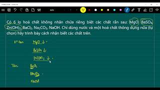 Có 6 Lọ Hoá Chất Không Nhãn Chứa Mgo, Baso4, Znoh2, Bacl2, Na2Co3, Naoh. Chỉ Dùng Nước Và Một
