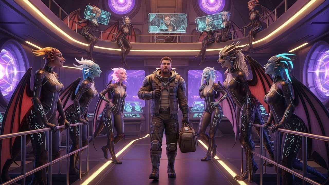 Ich bin auf dem falschen Raumschiff gelandet, die Besatzung bestand nur aus weiblichen Drachen,.....