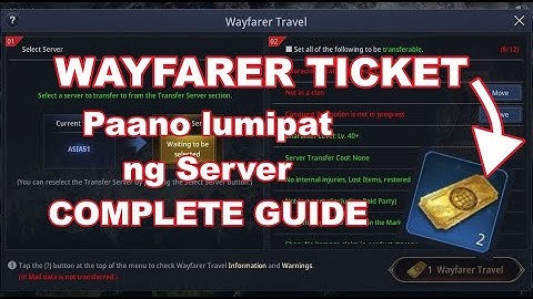 MIR4 - Wayfarer Ticket Paano mag Server Transfer