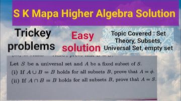 Solution of S.K.Mapa Linear Algebra||Exercise-1,problem-6||Set Theory||Solution of S K Mapa Exercise