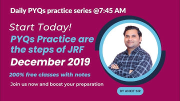 P-3 NTA UGC NET PYQs Practice Series | December 2019 PYQs | NET/JRF in Geography | By Ankit Sir