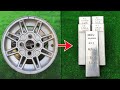 How much aluminium in  wheels R13. ASMR Metal Melting . Hotmetal aluminium casting