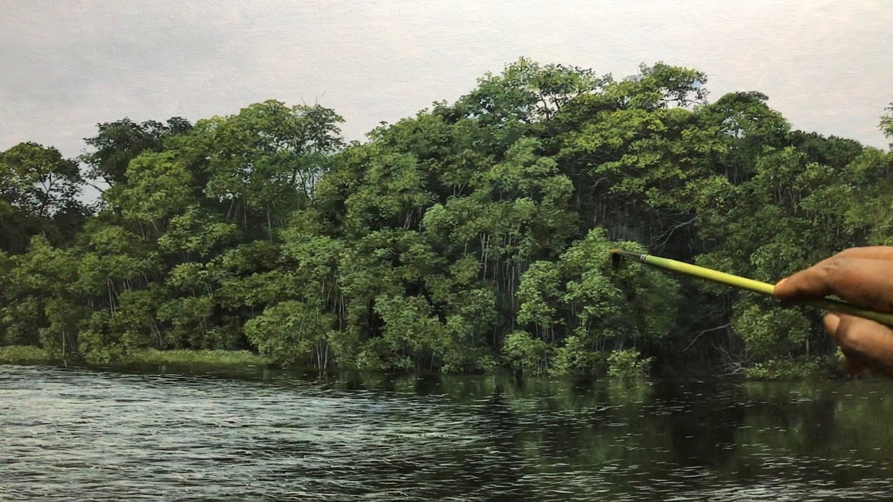 Painting a Beautiful Mangroves Side With Acrylic | Time Lapse | #52 / Visit Sri Lanka