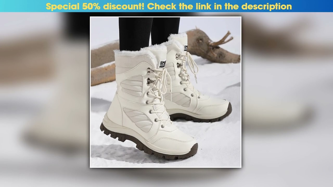 Winter Women Snow Boot Hightop Waterproof Ankle Boots Ladies Thick Plus Warm Snow Hiking Boots