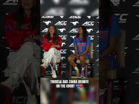 Childhood friends runite in the ACC 😊#smumustangs #smu #accbasketball #basketball #sports #wbb