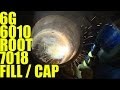 🔥 6g Pipe Welding: 6010 Root 7018 Fill and Cap