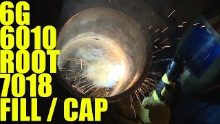 🔥 6g Pipe Welding: 6010 Root 7018 Fill and Cap