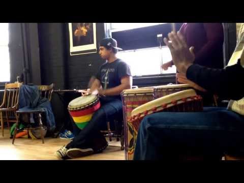Dance class with Kerfalla Fana Bangoura teaching and Abou Camara on lead djembe!