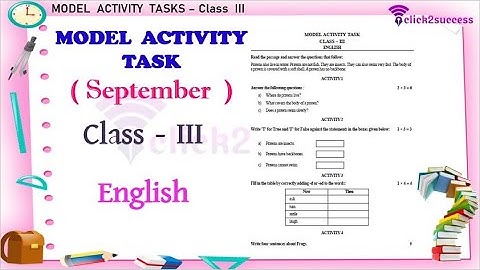 Class-3 English Model Activity Task Part 6 || Model Activity Task Class-3 English September 2021