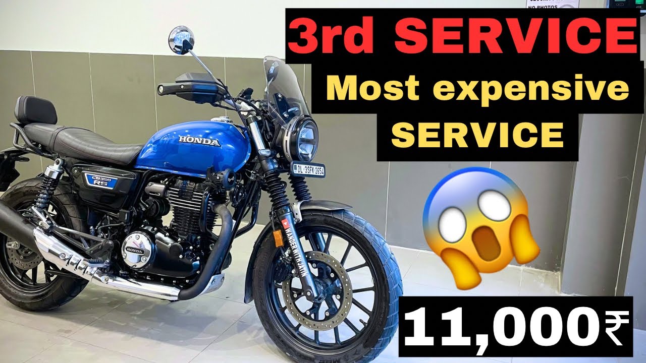 CB 350 RS 3rd service, most detailed video || 11,000 ka bill 😱? || service & accessories