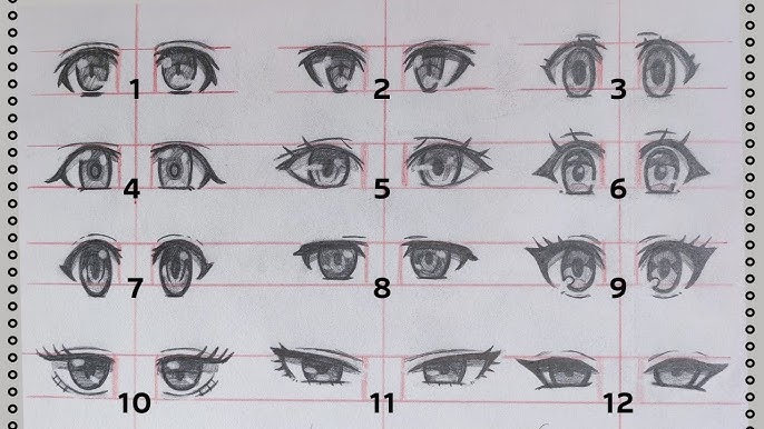 How to Draw Anime Eyes Step by Step - Crafty Morning