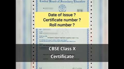 Certificate number / Roll number / Date of Issue / CBSE class X Certificate / Nancy Sahu