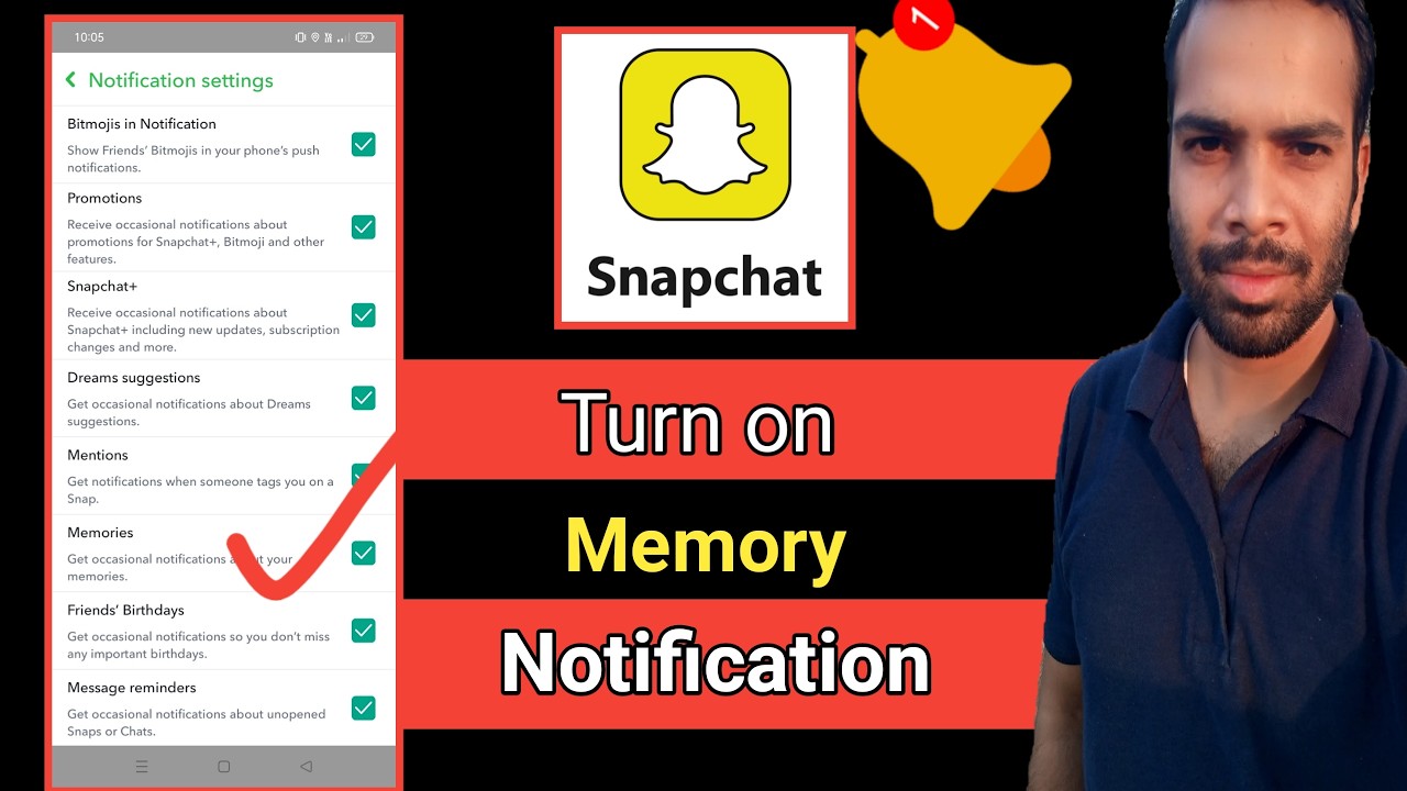 Snapchat memory notification turn on easily | full process - YouTube